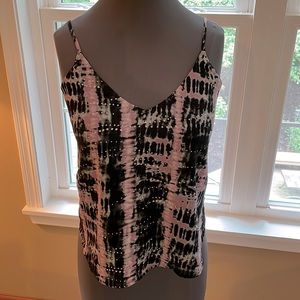 Pink and black sleeveless top